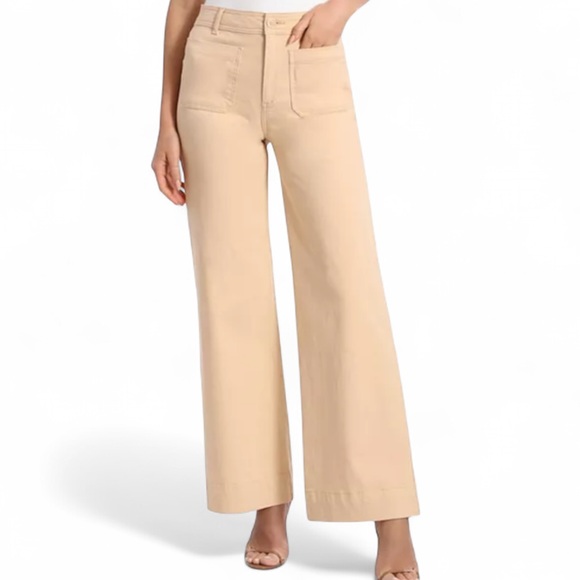 bagatelle Pants - BAGATELLE High Rise Straight Flare Leg Pants Peach Cream Boho Retro Casual Sz 6